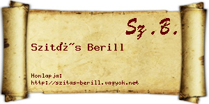 Szitás Berill névjegykártya